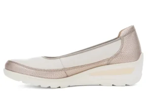 Ara 12-50664-08 Zurich – Off White & Gold Metallic Leather Loafer