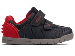 Clarks Rex Play T – Navy/Red Leather