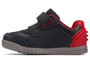 Clarks Rex Play T – Navy/Red Leather