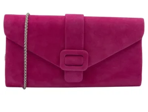 Lotus Aletta ULG085 – Bright Pink Suede Clutch Bag